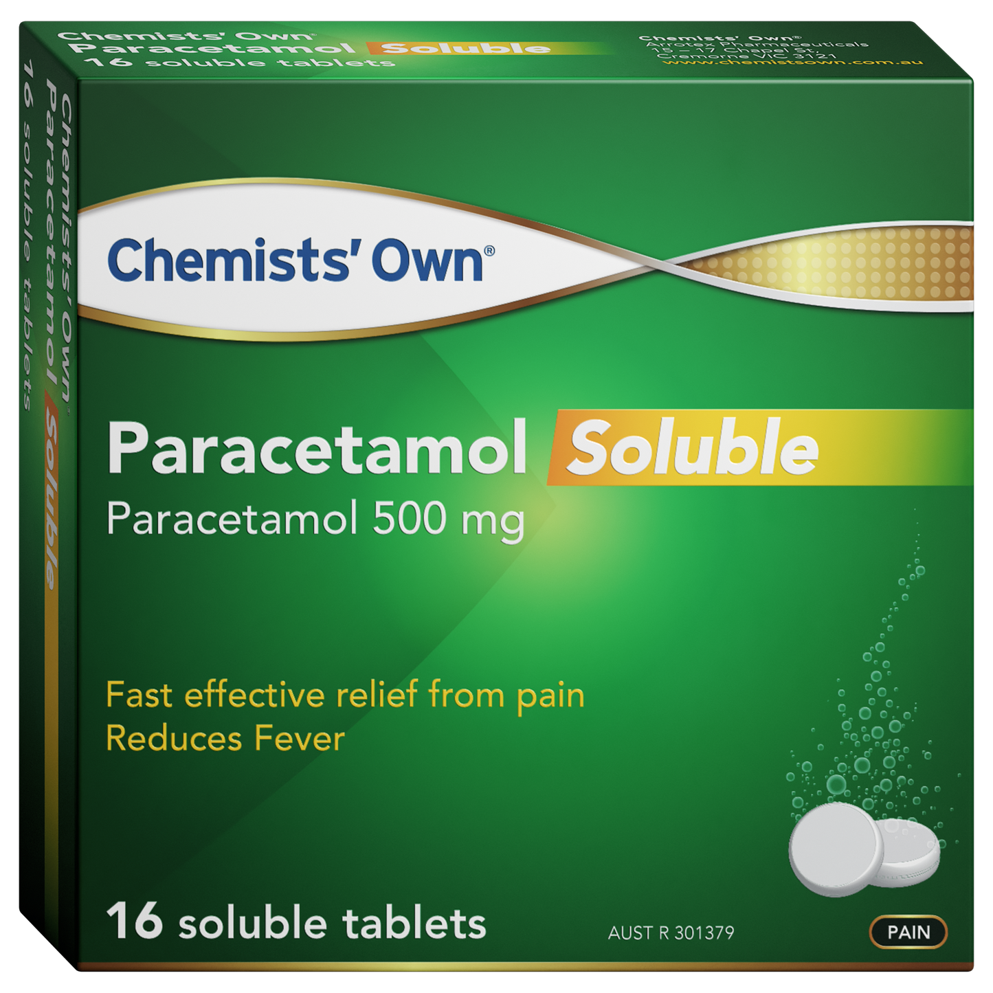 Chemists' Own Paracetamol Soluble 500mg Tab 16 Pack