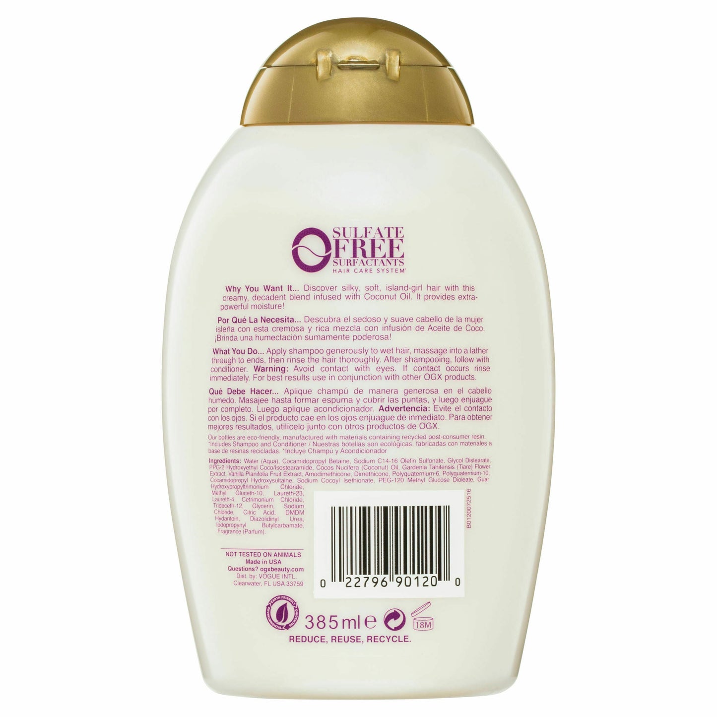 OGX Extra Strength Coconut Miracle Oil Shampoo 385ml - Cutprice Online
