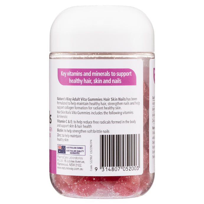 Nature's Way Adult Vita Gummies Hair Skin Nails 60 Gummies