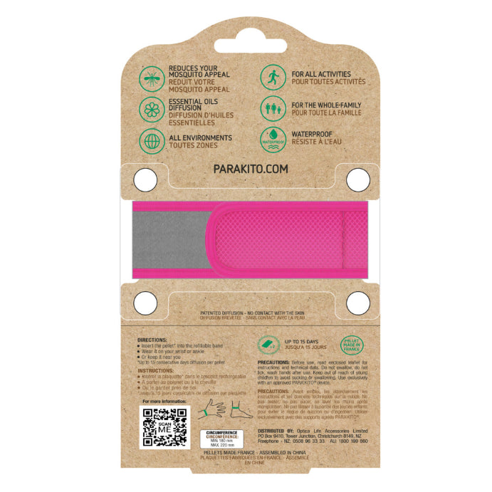 Para'kito Mosquito Repellent Adult Wristband Pink 1 Each