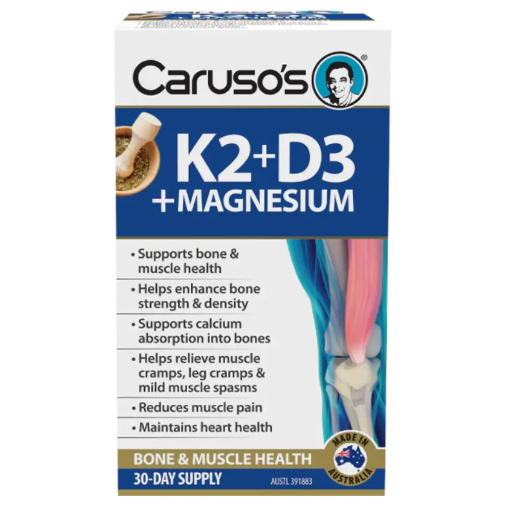 Caruso’s K2 + D3 + Magnesium 30 Tablets - Cutprice Online
