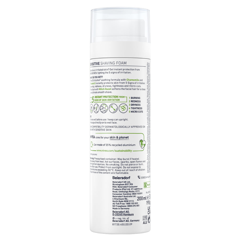 Nivea for Men Sensitive Shave Foam 200ml - Cutprice Online