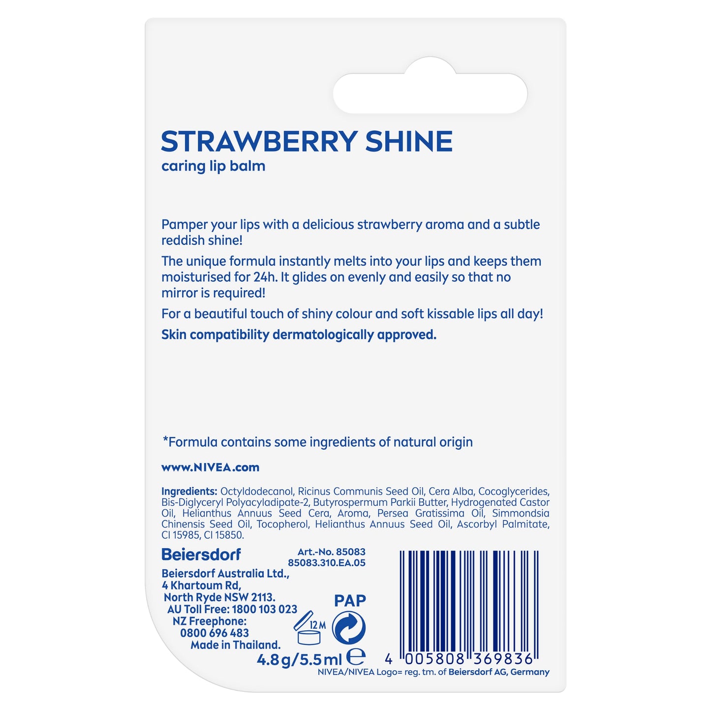 Nivea Lip Care Strawberry 4.8g - Cutprice Online