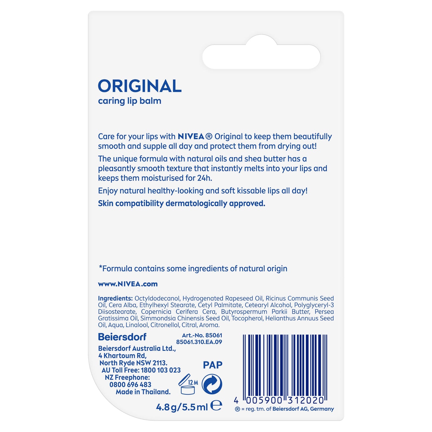 Nivea Lip Original Care 4.8g - Cutprice Online