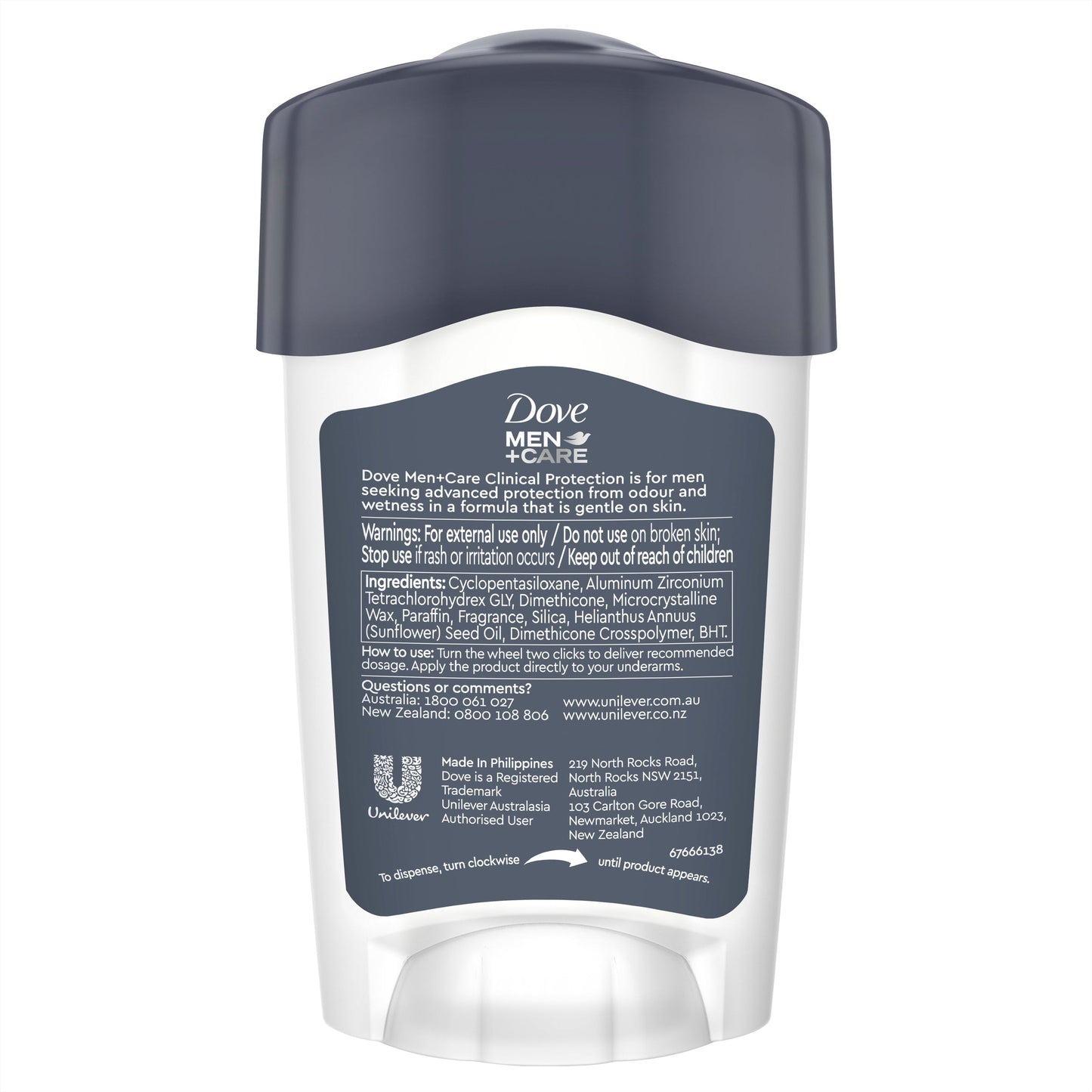 Dove for Men Clinical Protection Antiperspirant Deodorant Clean Comfort 45ml - Cutprice Online