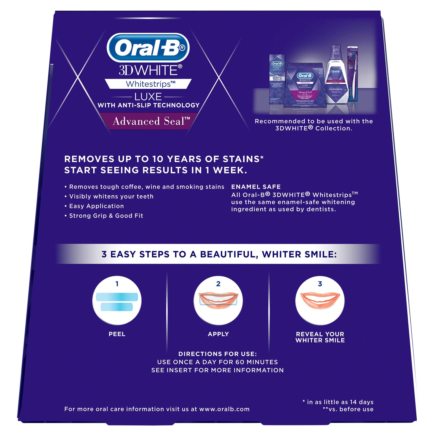 Oral B 3D White Luxe Advance Seal 14 Whitening Treatments - Cutprice Online