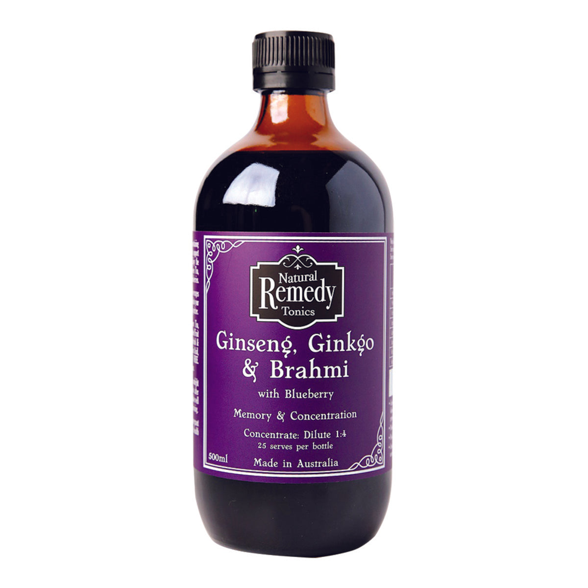 Natural Remedy Tonics Ginseng Ginkgo & Brahmi Concentrate 500ml - Cutprice Online