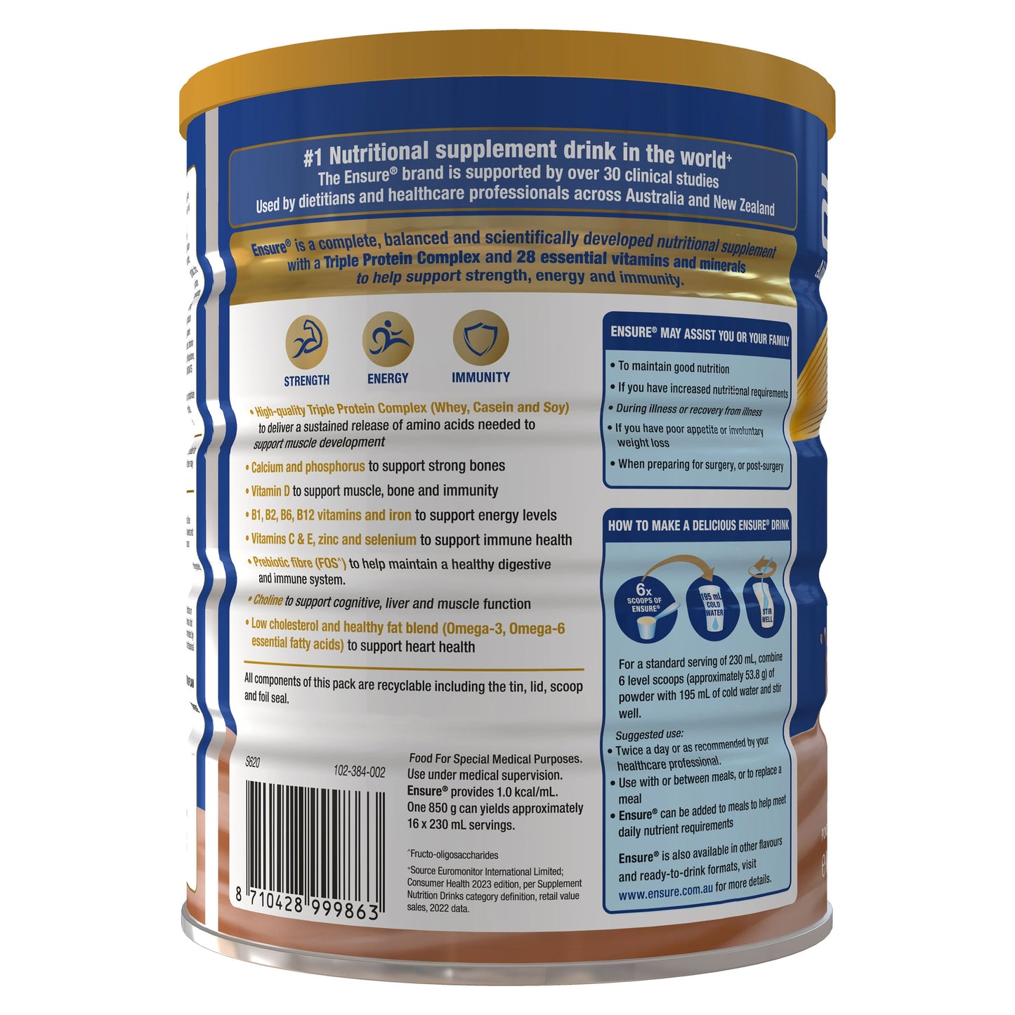 Ensure New Powder Choc 850g - Cutprice Online