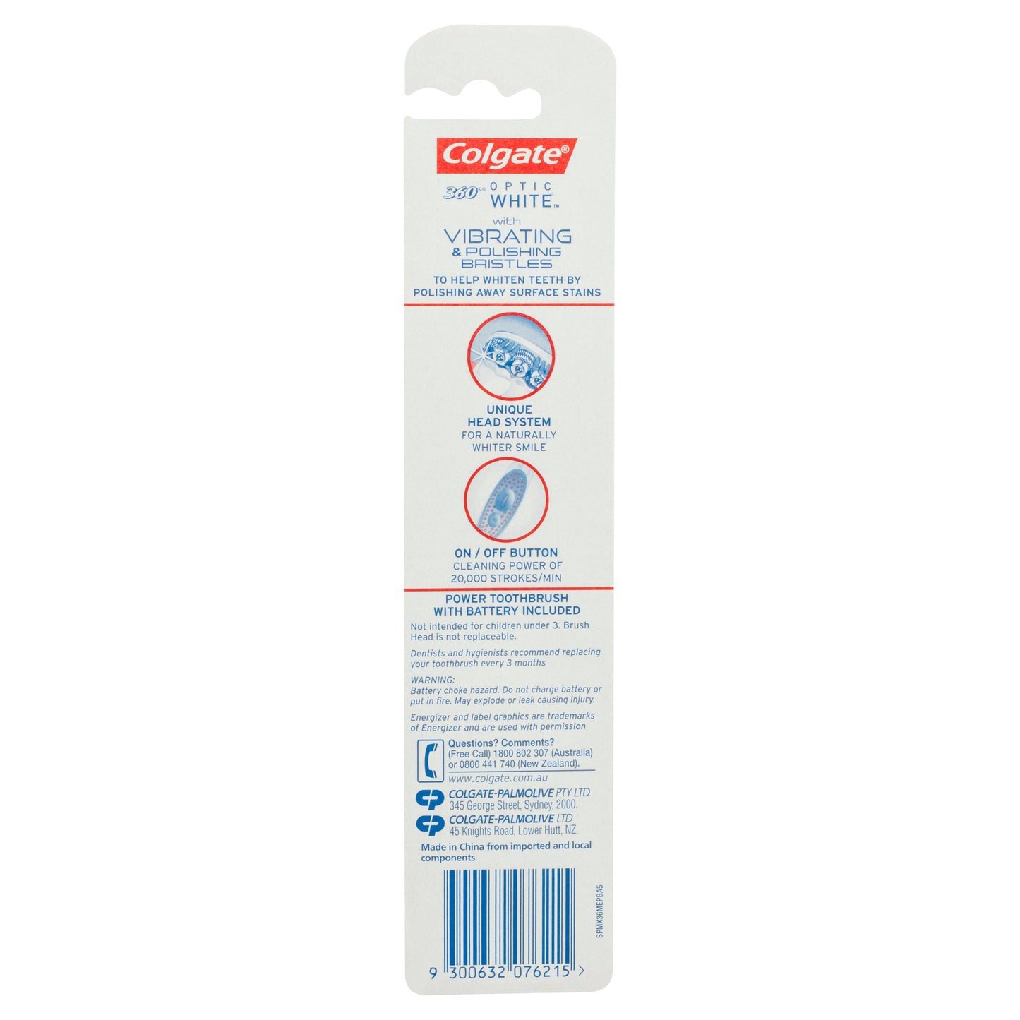 Colgate 360 Optic White Power toothbrush Medium with vibrating & polishing bristles - Cutprice Online