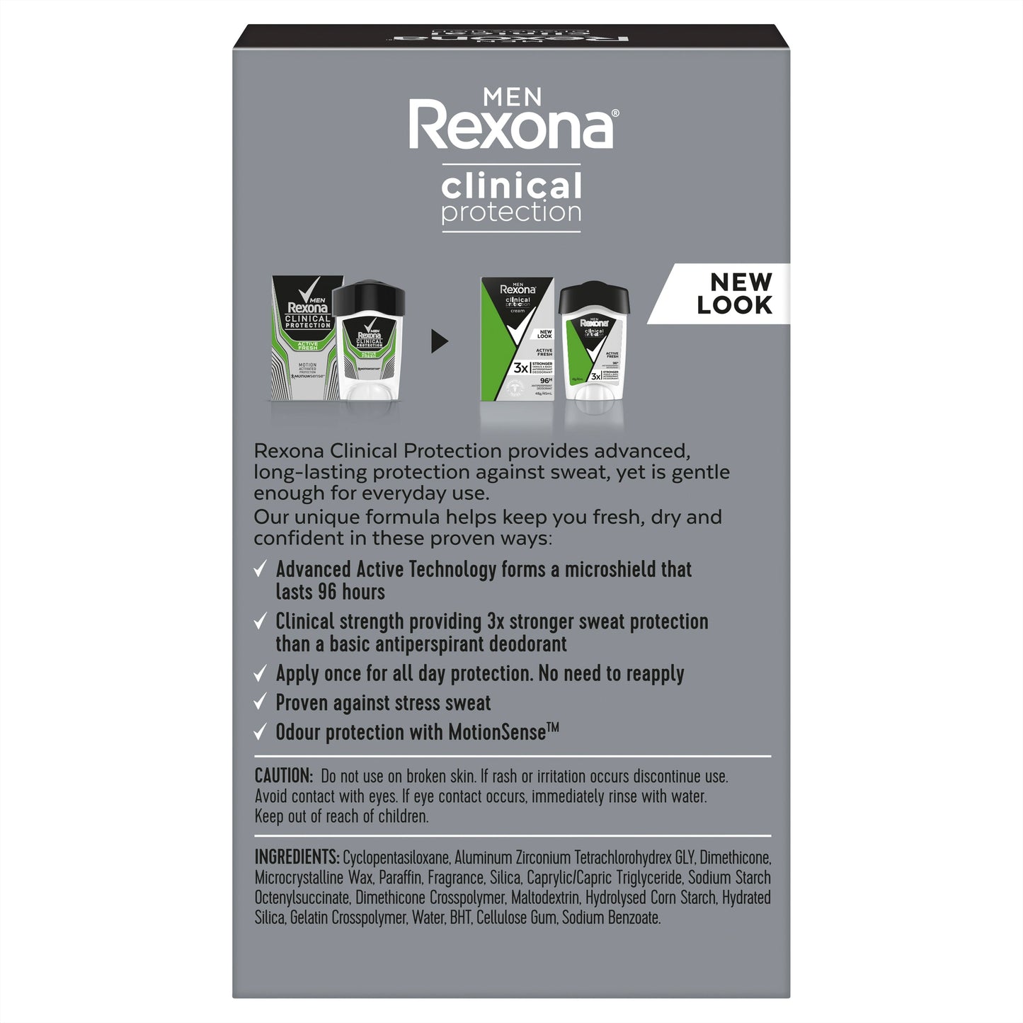 Rexona for Men Active fresh Clinical Protection Antiperspirant Deodorant Cream 45ml - Cutprice Online