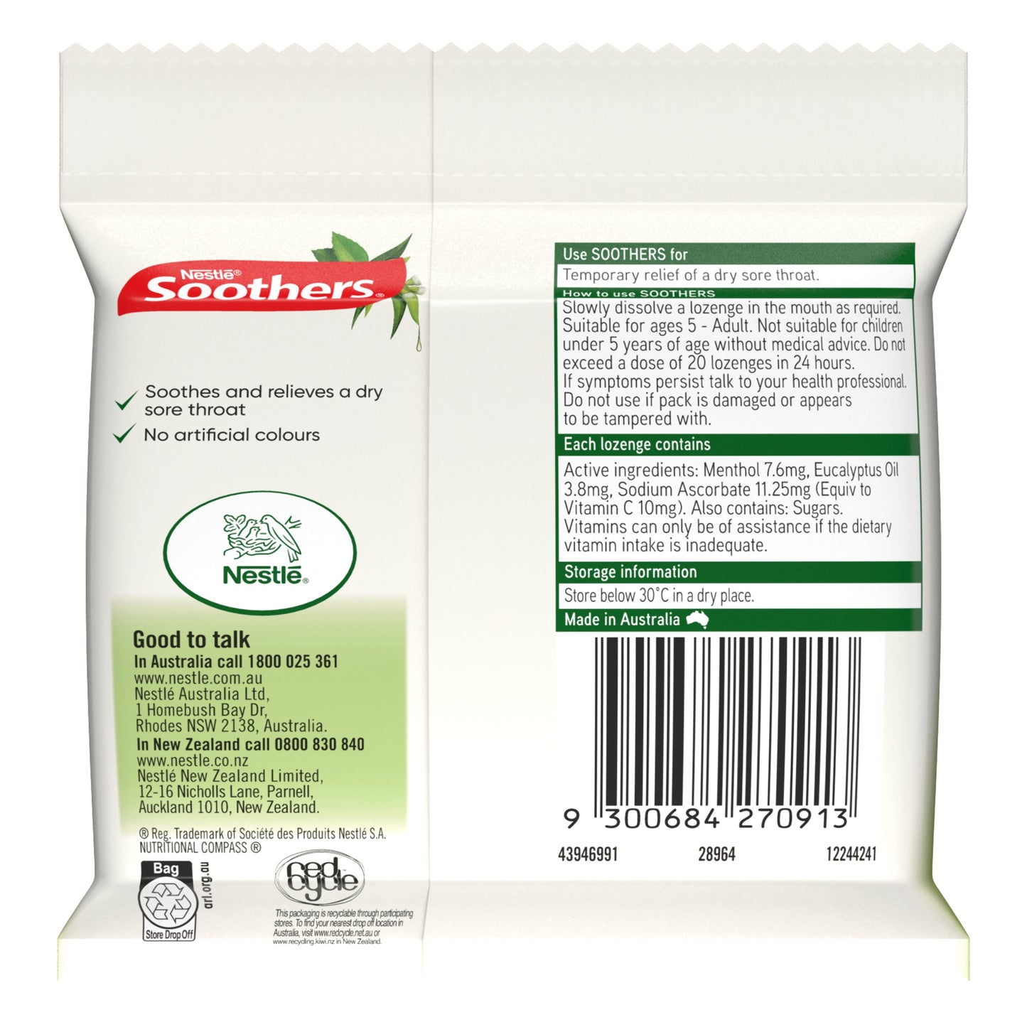 Soothers Eucalyptus & Menthol 3x10 Lozenge Multipack - Cutprice Online