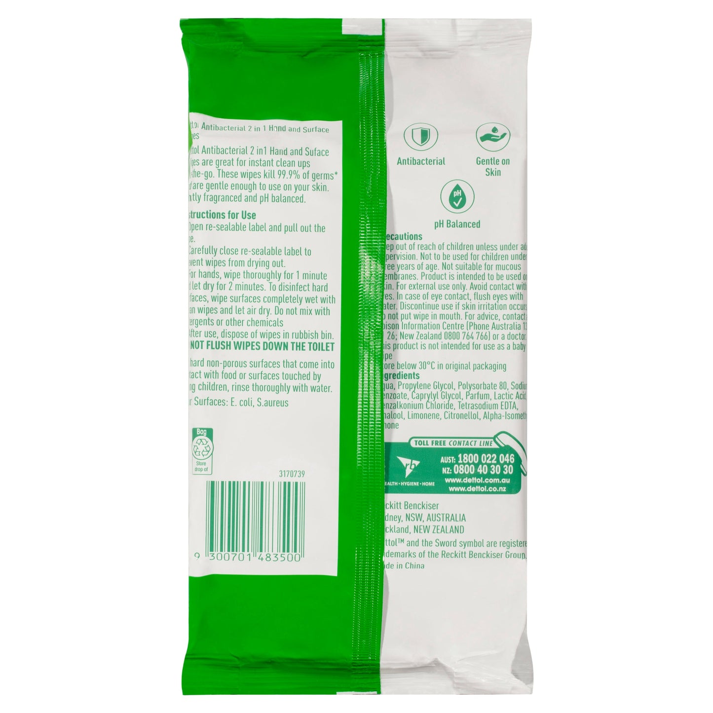 Dettol 2in1 Hands & Surfaces Antibacterial 60 Wipes - Cutprice Online