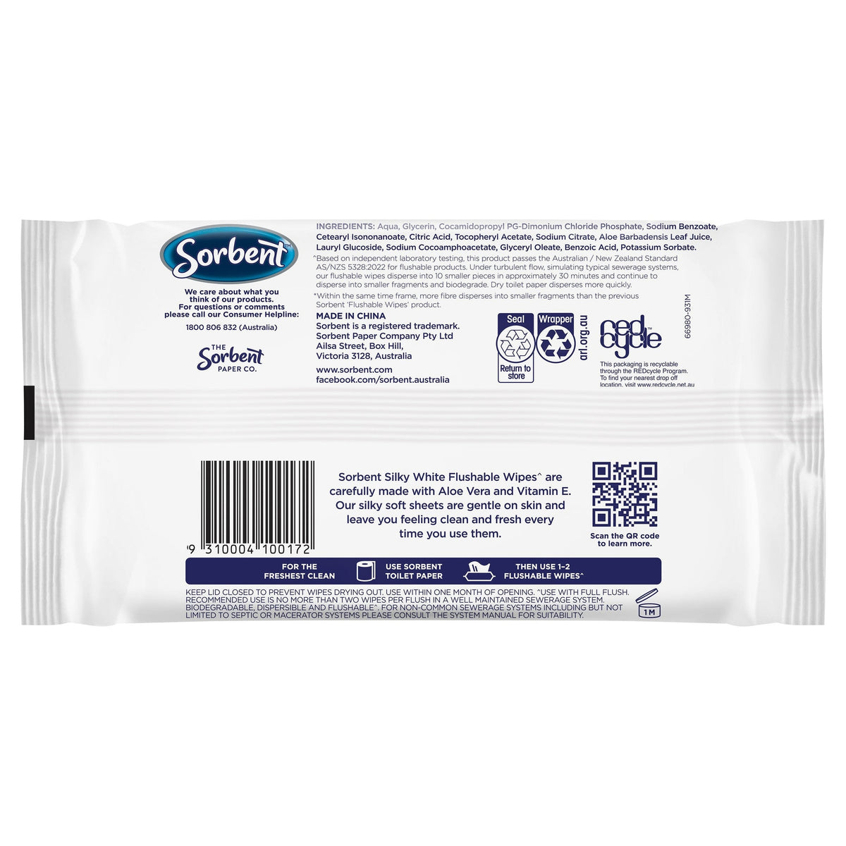 Sorbent Flushable Wipes Clean & Fresh Refill 40PK