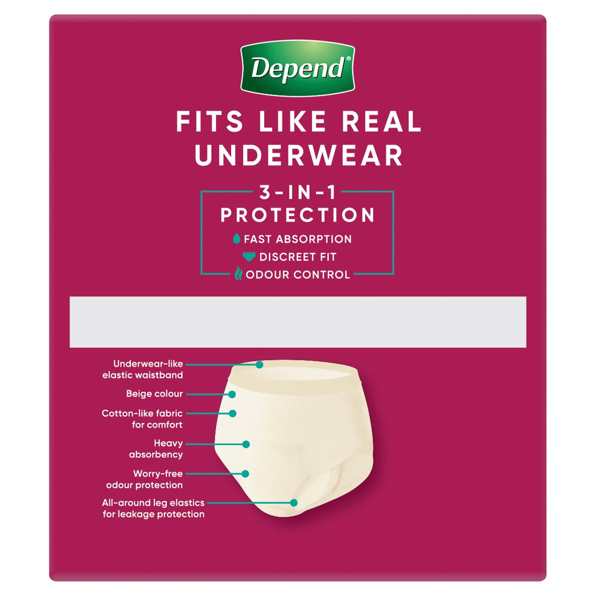 Depend Real-Fit Underwear For Women Extra Large 8 Pack
