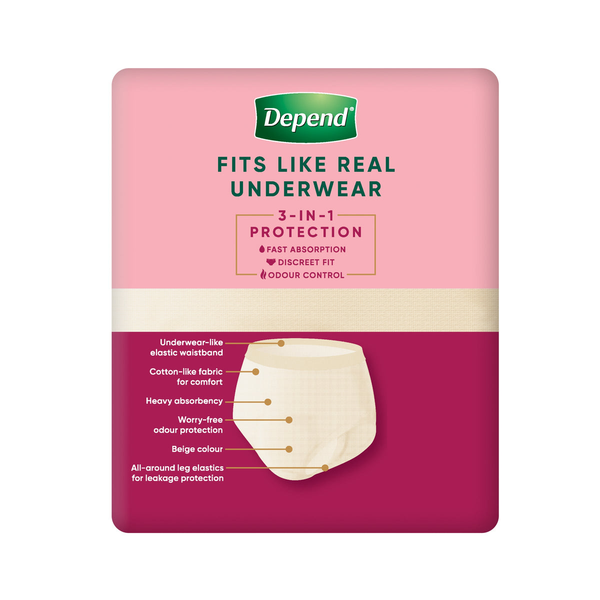 Depend Women Real Fit Underwear 8 Medium