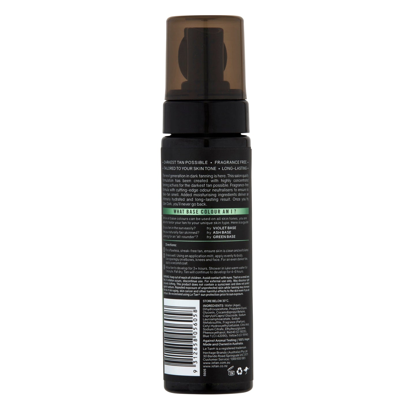 Le Tan Uber Dark Green Base Foam 200ml - Cutprice Online