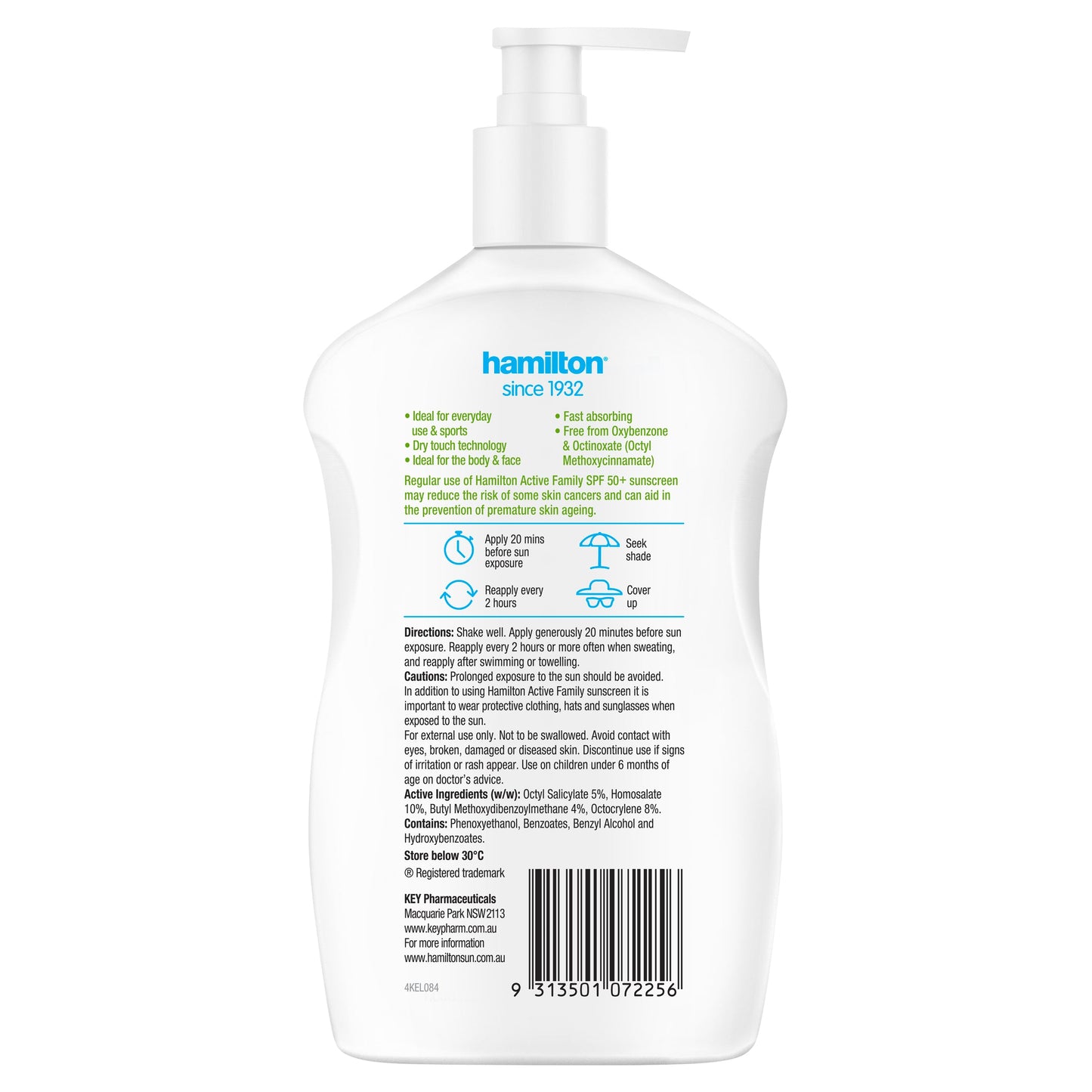 Hamilton Sun SPF 50+ Active Family Lotion 500ml - Cutprice Online