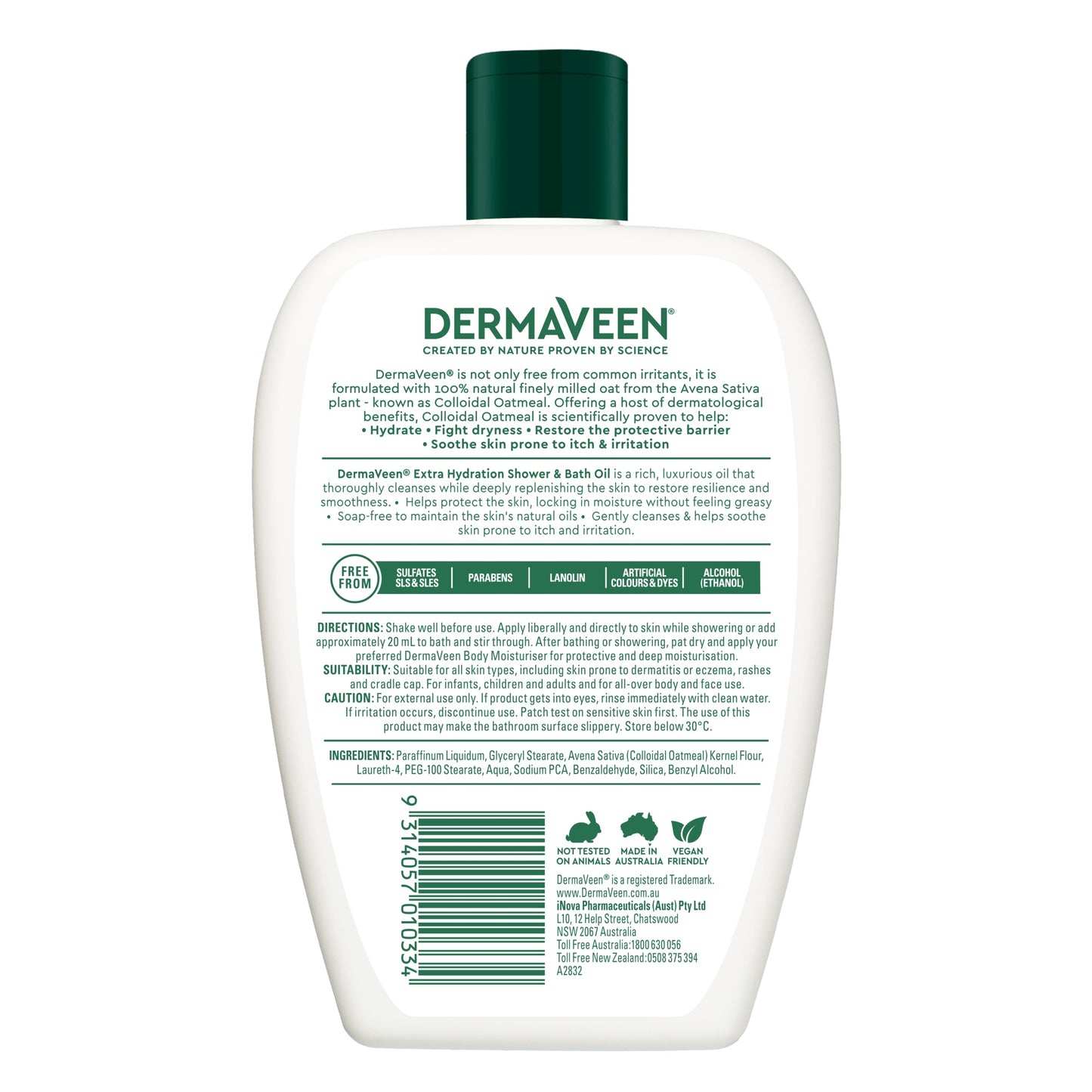 DermaVeen Extra Gentle Shower and Bath Oil - 500ml - Cutprice Online