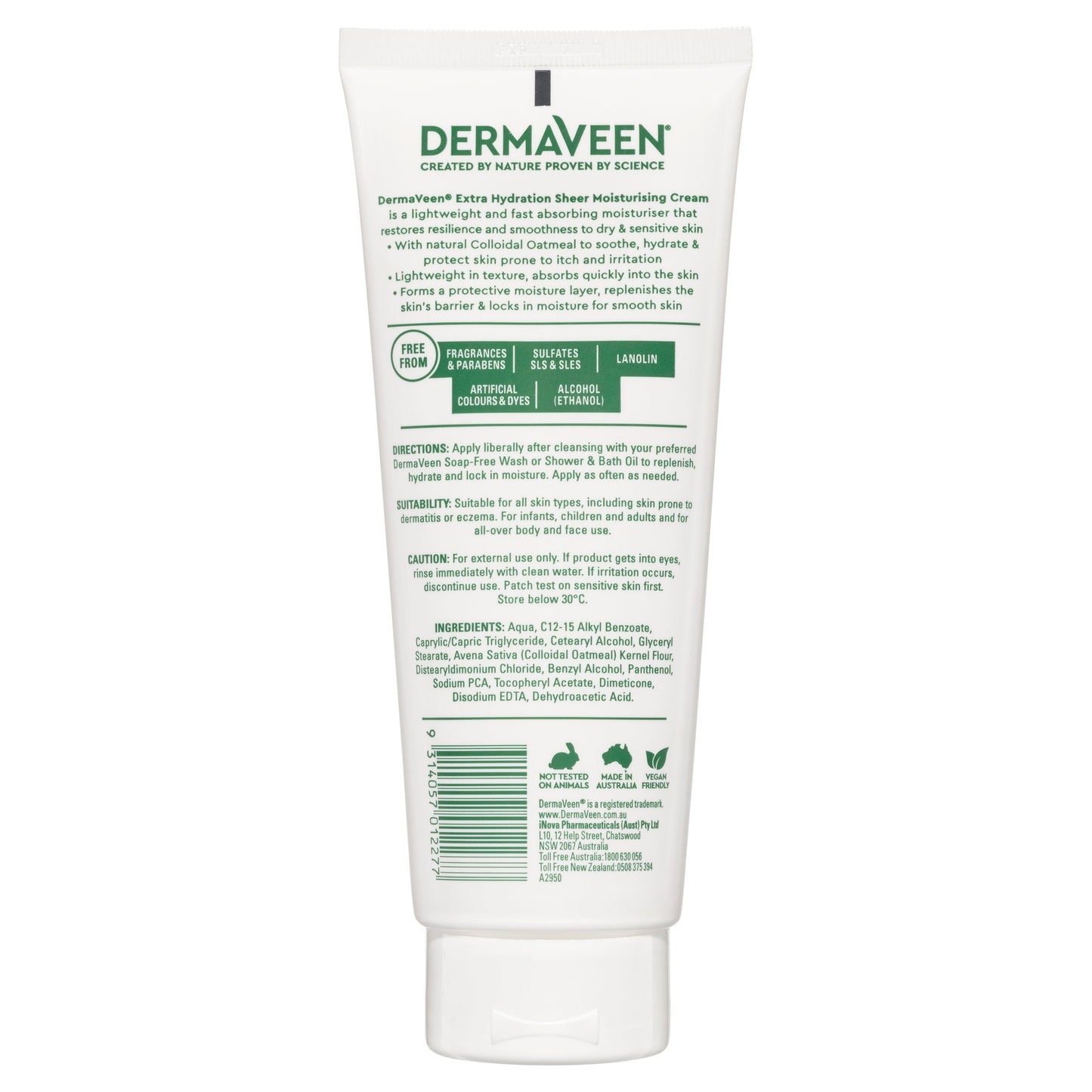DermaVeen Extra Hydration Sheer Moisturising Cream 200g - Cutprice Online