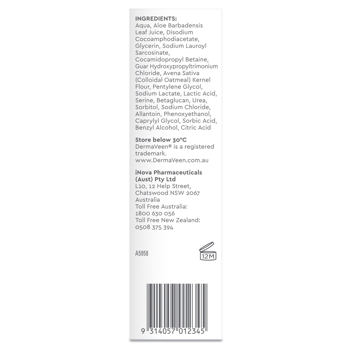 DermaVeen Foaming Facial Cleanser 125ml - Cutprice Online