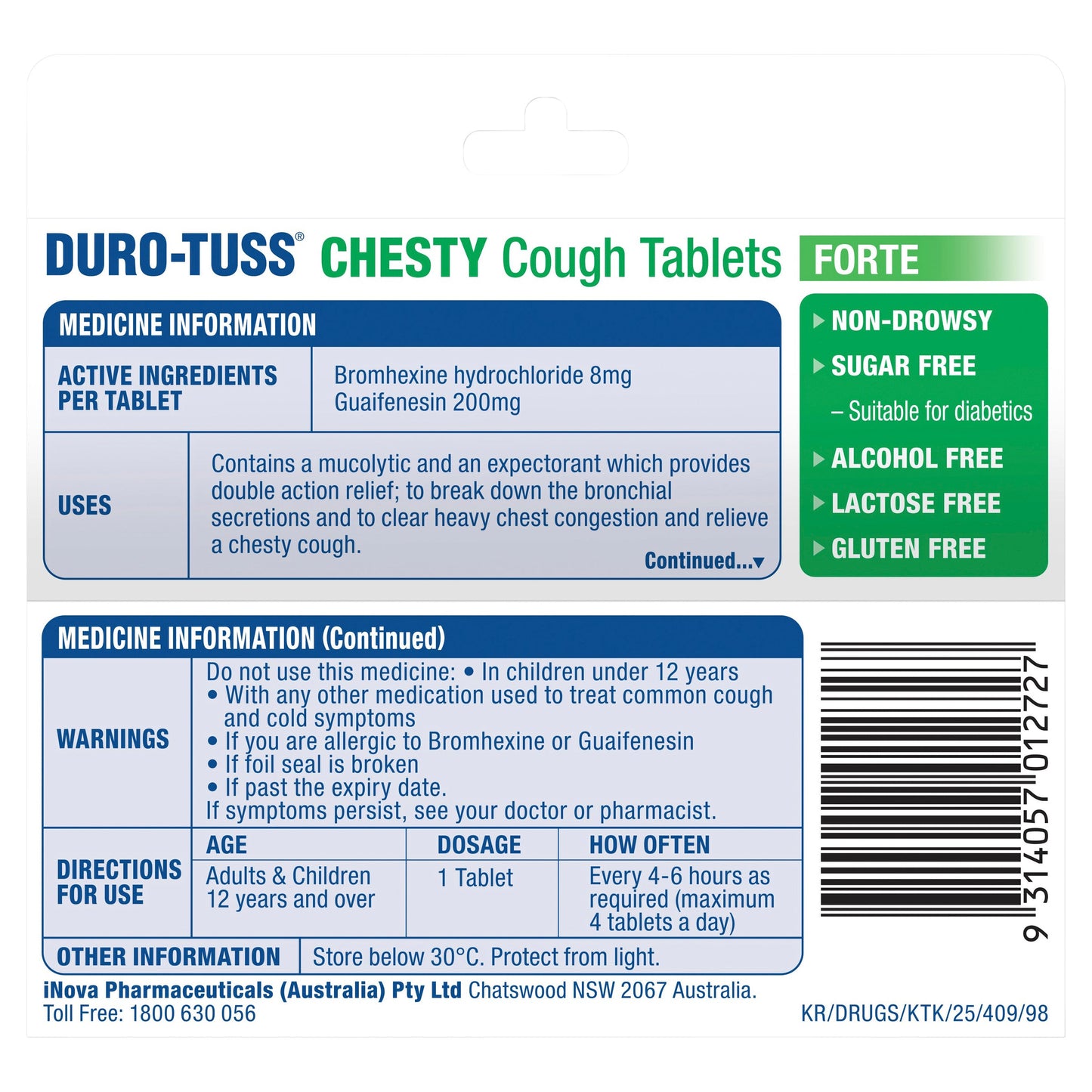 Duro-Tuss Chesty Cough Forte 24 Tablets - Cutprice Online
