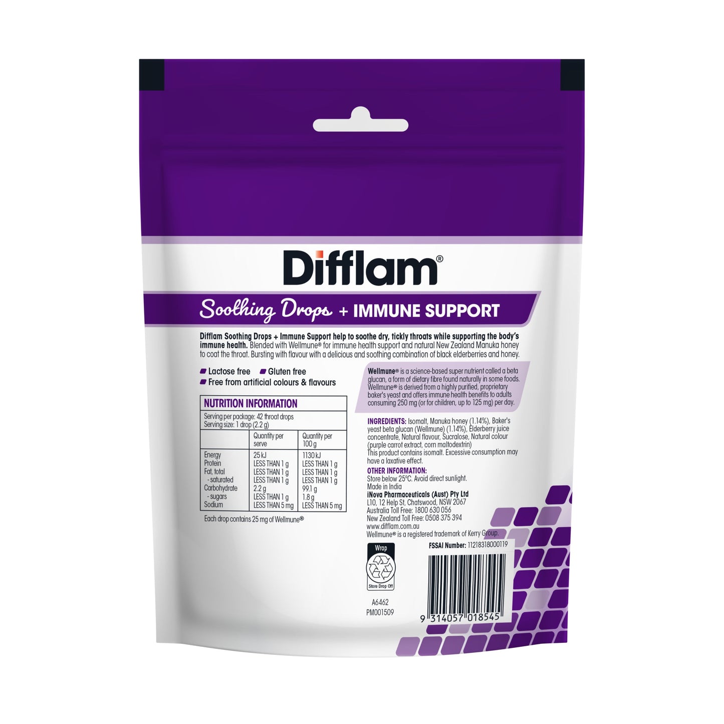 Difflam Soothing Drops + Immune Support Black Elderberry 42 Drops - Cutprice Online