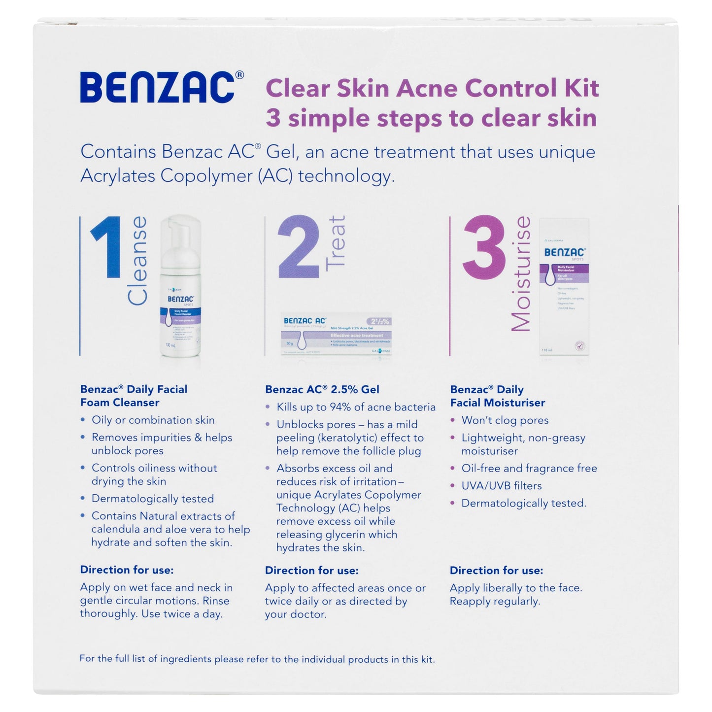 Benzac Clear Skin Acne Control Kit - Cutprice Online