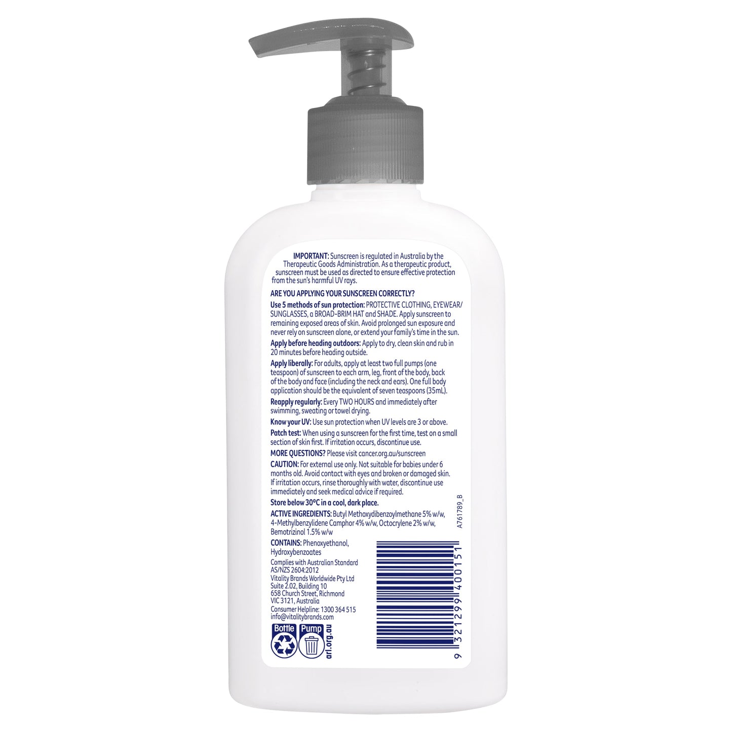 Cancer Council SPF 50+ Active 200ml Pump - Cutprice Online