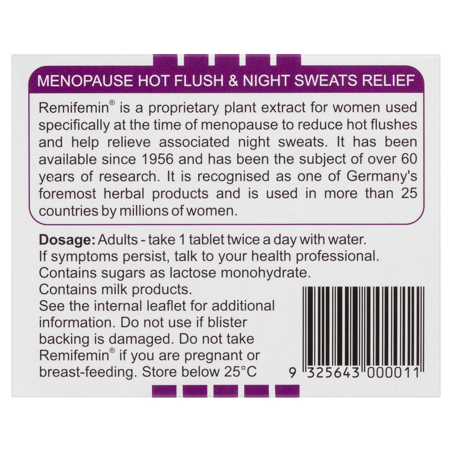 Remifemin Menopause Symptom Relief 100 Tablets - Cutprice Online