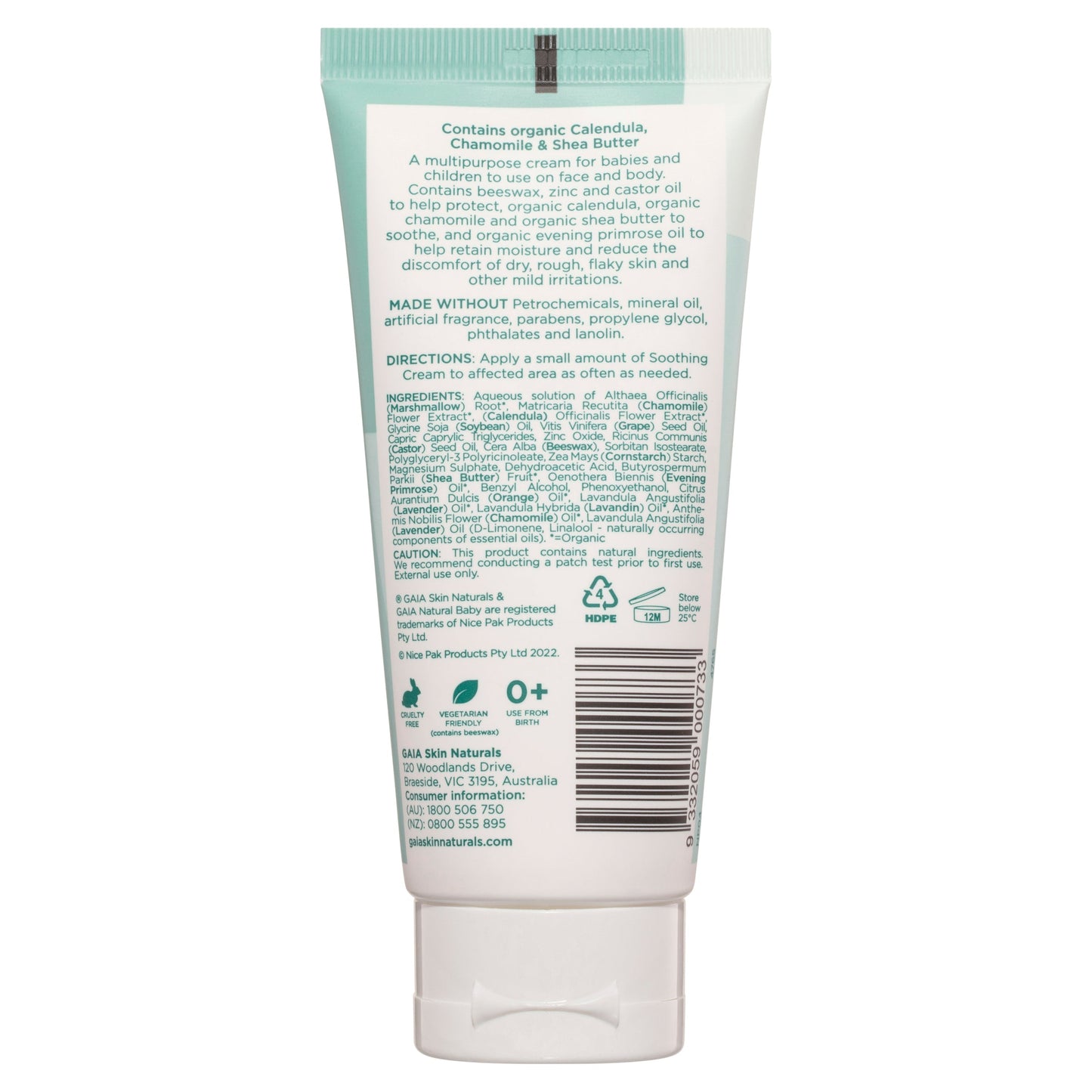 GAIA Natural Baby Soothing Cream 100ml - Cutprice Online
