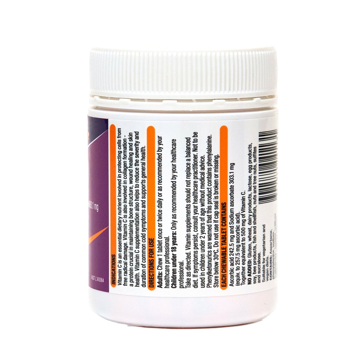 Pharmacy Care Sugarless Vitamin C 500mg Orange 200 Tablets - Cutprice Online