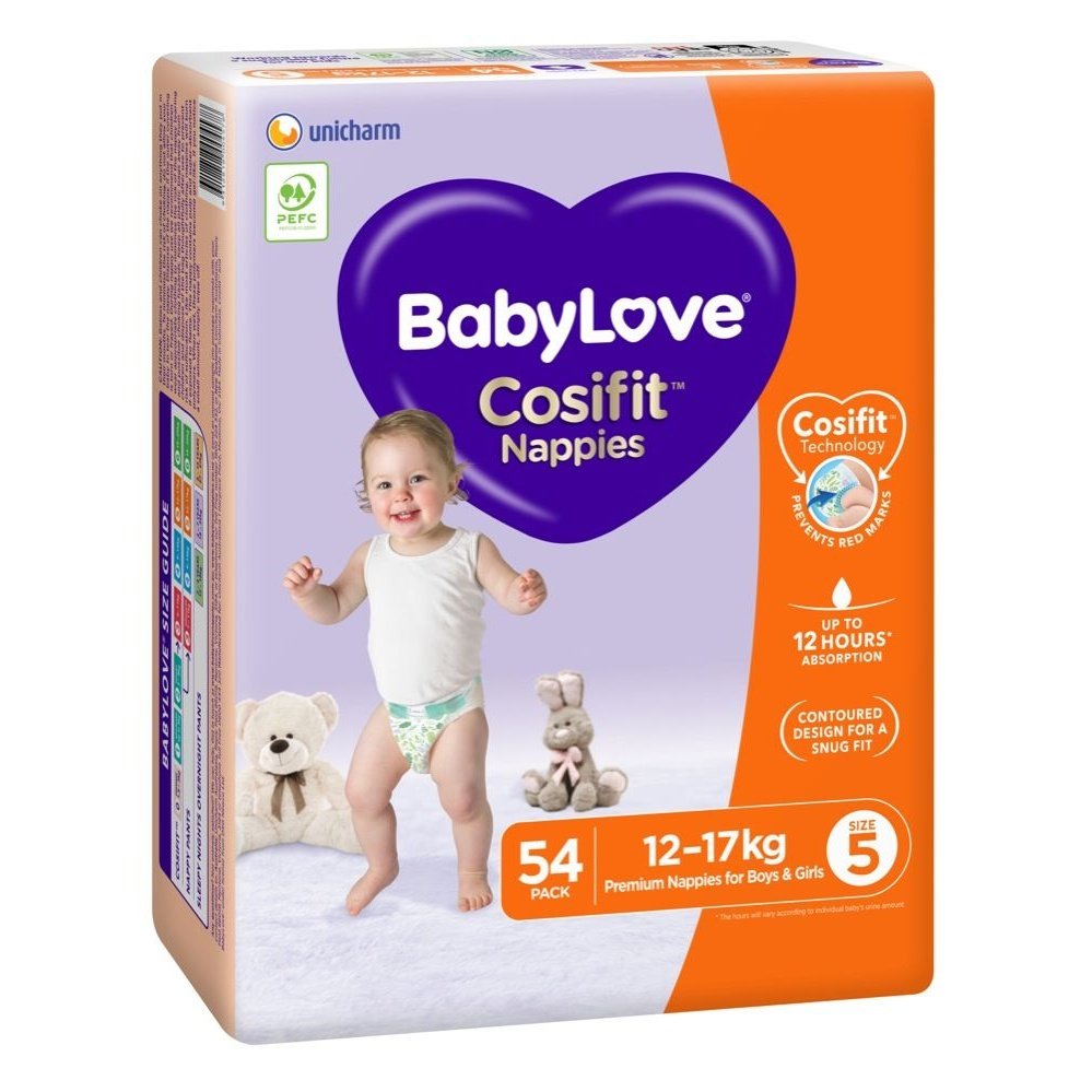 Babylove Cosifit Jumbo Nappies Walker 54 Pack - Cutprice Online