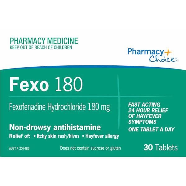 Pharmacy Choice OTC Fexofenadine Tablets 180mg 30 Choice OTC Fexofenadine Tablets 180mg 30