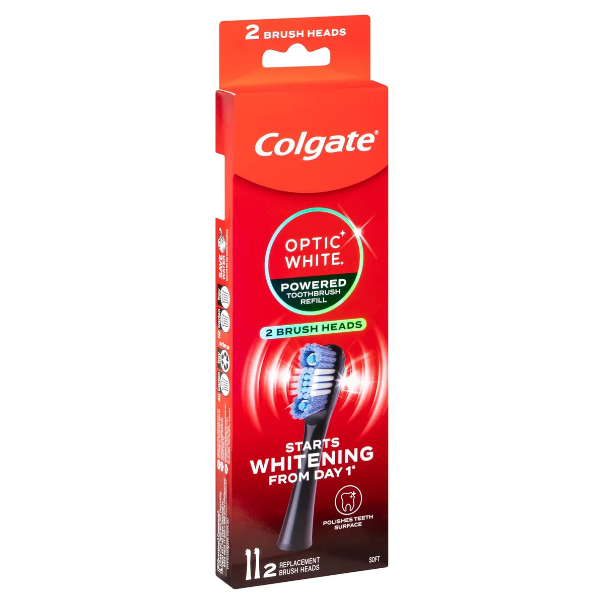 Colgate Optic White Powered Toothbrush Soft Refill 2 Pack