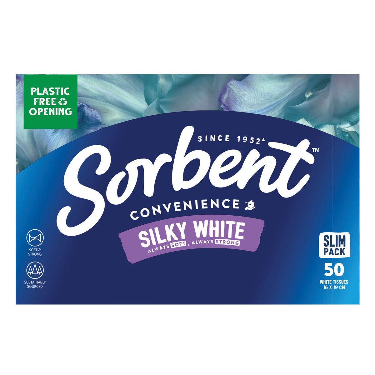 Sorbent Silky White Soft & Strong Tissues 50 Pack