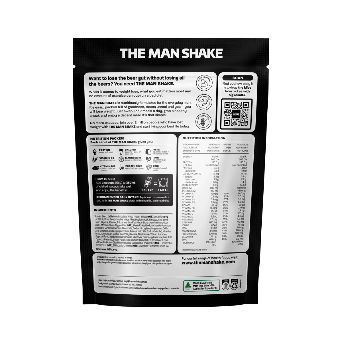 The Man Shake Salted Caramel 840g