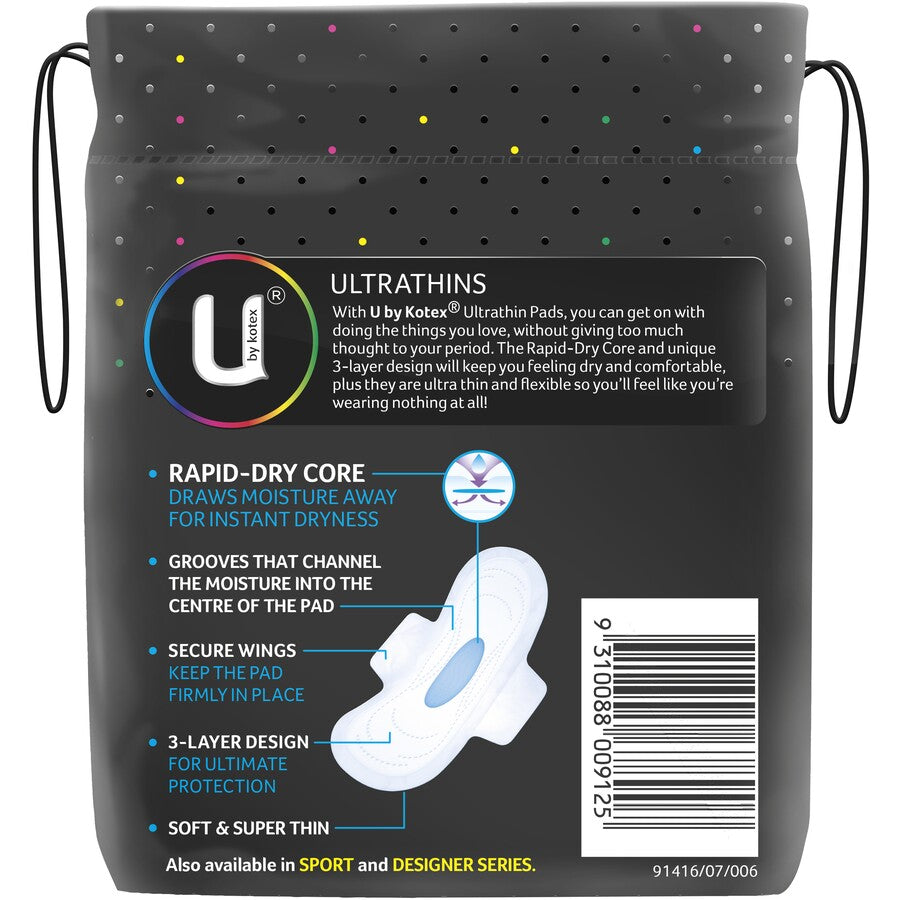 U By Kotex Ultrathin With Wings Pads 14 Pack Regular - Cutprice Online