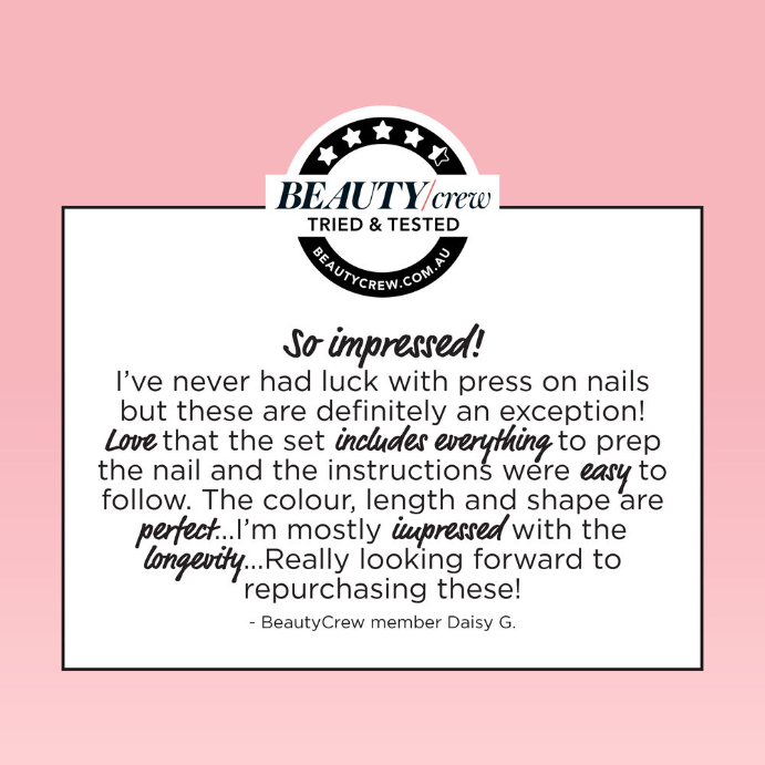 Glam by Manicare Glam Ready Pre-Glued Nails - La Petite French 30 Pack