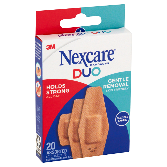 Nexcare Duo Fabric Assorted Strip 20pk