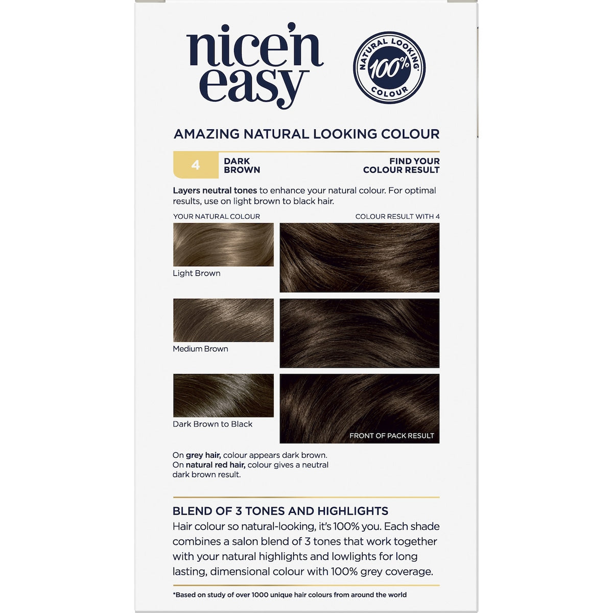 Clairol Nice N Easy 4 Natural Dark Brown Permanent Hair Colour - Cutprice Online