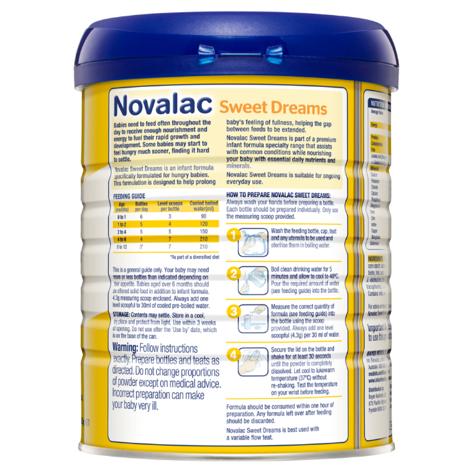 Novalac Sweet Dreams Premium Infant Formula 0-12 Months 800g
