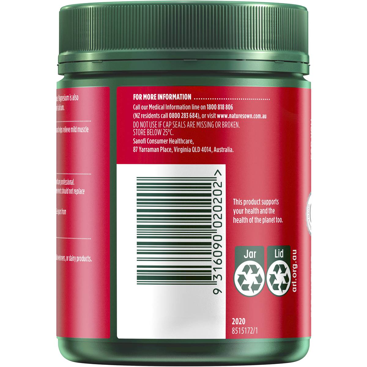 Nature's Own Magnesium Chelate 500mg Capsules 300 - Cutprice Online