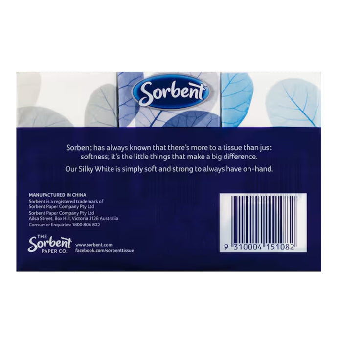 Sorbent Silky White Facial Tissues 6x10 Pack