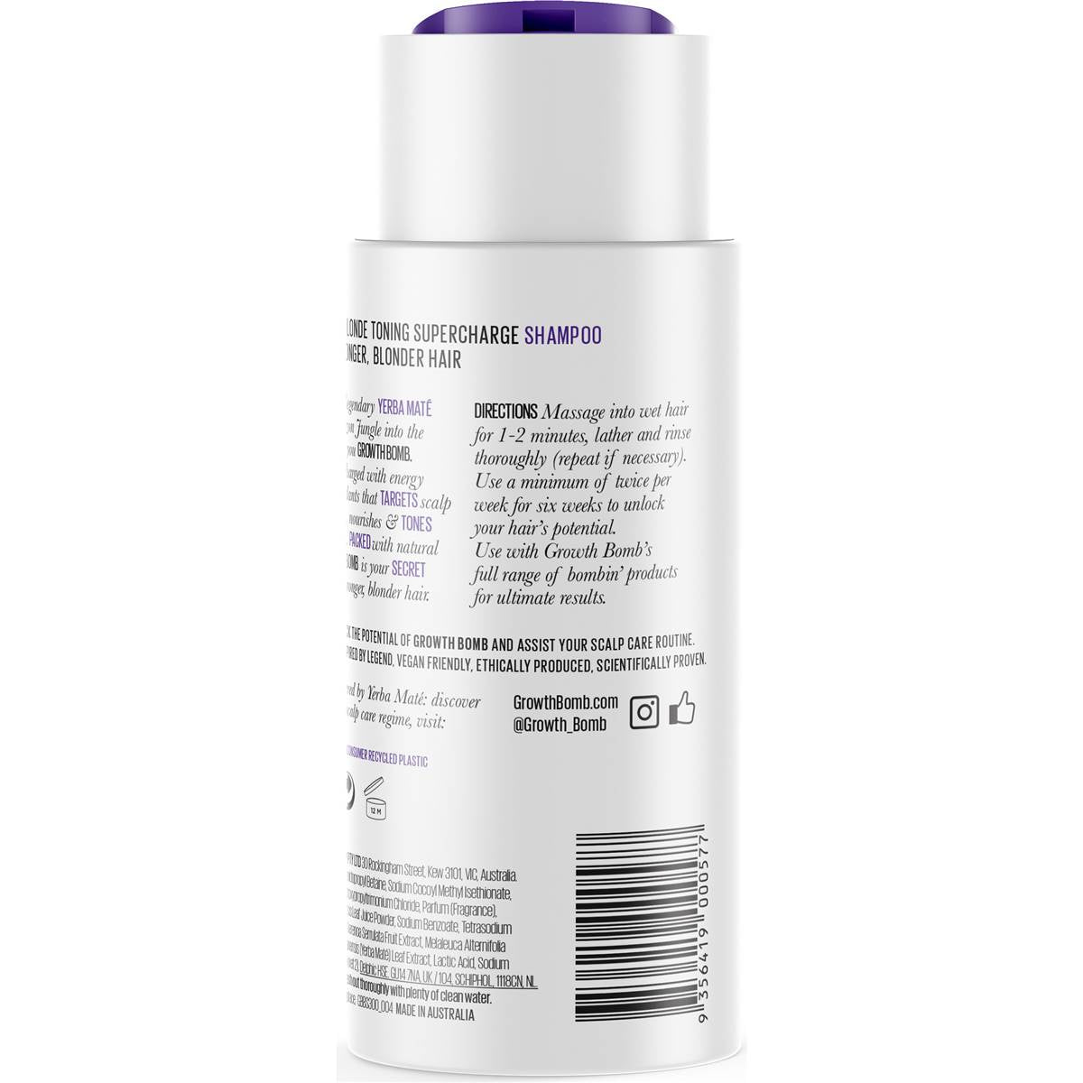 Growth Bomb Blonde Colour Enhancing Shampoo 300ml - Cutprice Online
