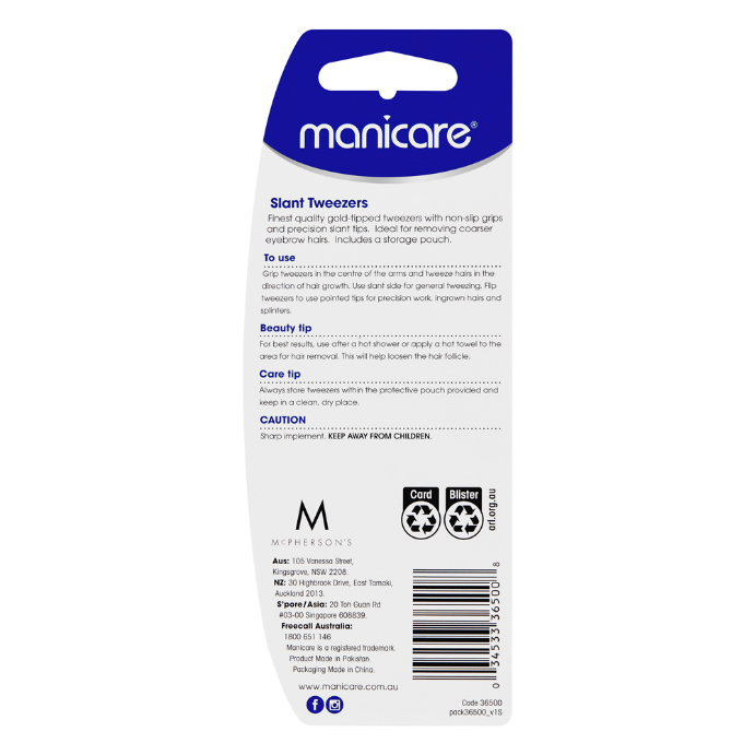 Manicare Tweezer Slant Gold Tip