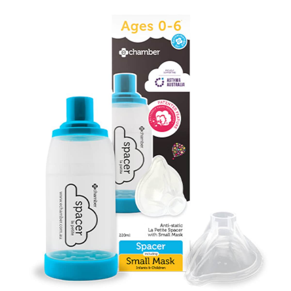 E-Chamber La Petite Asthma Spacer With Small Mask - Cutprice Online