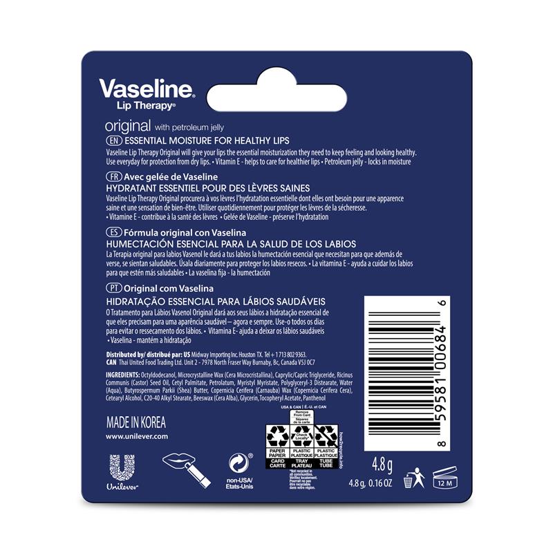 VASELINE LIP BALM ORIGINAL 4.8G - Cutprice Online