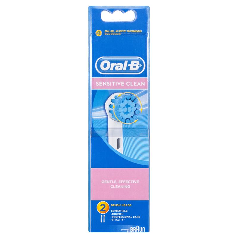 Oral B Sensitive Clean Replacement Electric Toothbrush Heads 2 Refills - Cutprice Online