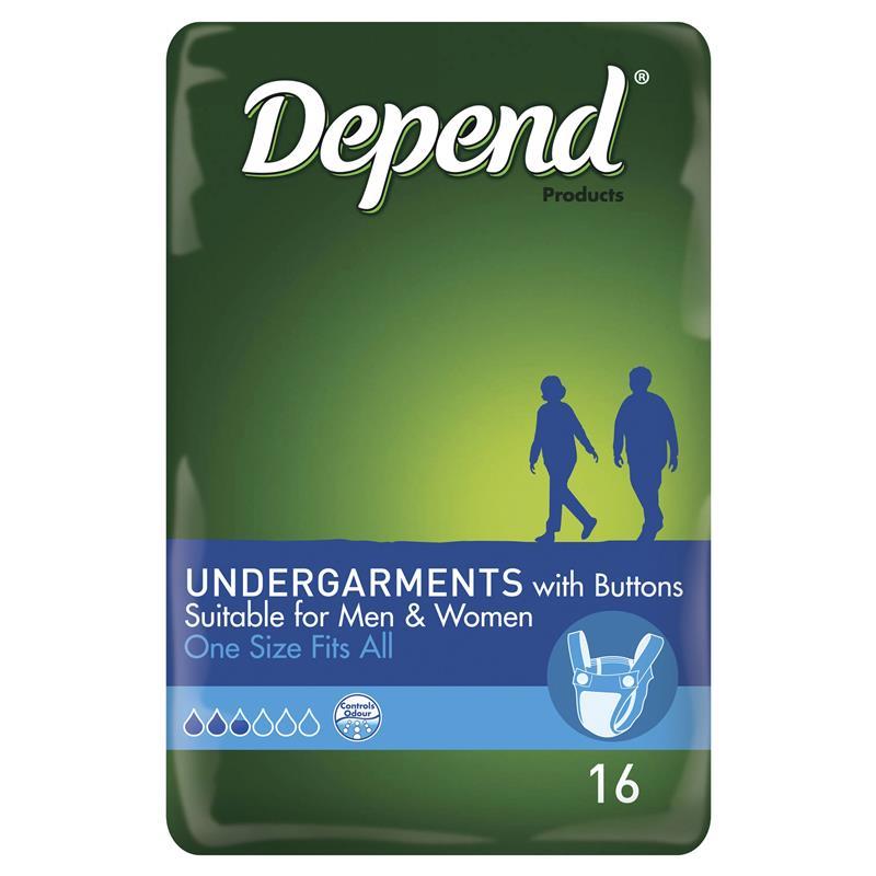 Depend Undergarments for Men & Women 16 Pack
