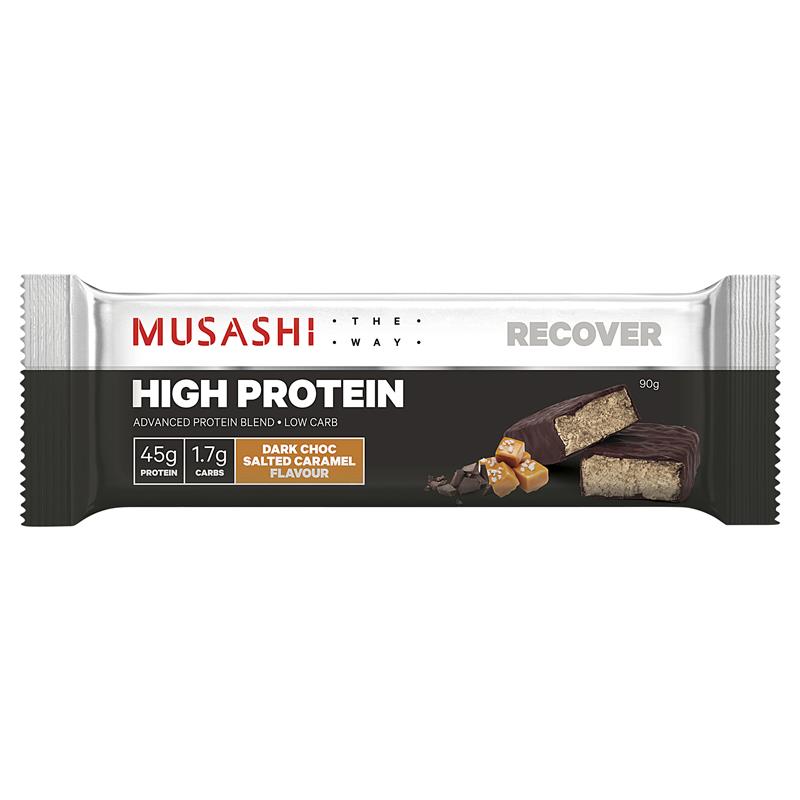 Musashi High Protein Bar Dark Chocolate Salted Caramel 90g 12Pack - Cutprice Online